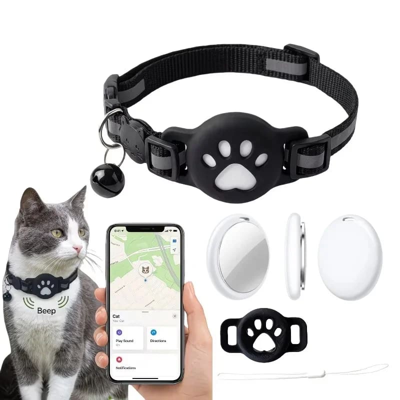 Localizador GPS para Cães e Gatos Compatível com Apple Find My – Rastreador para Coleira Pet