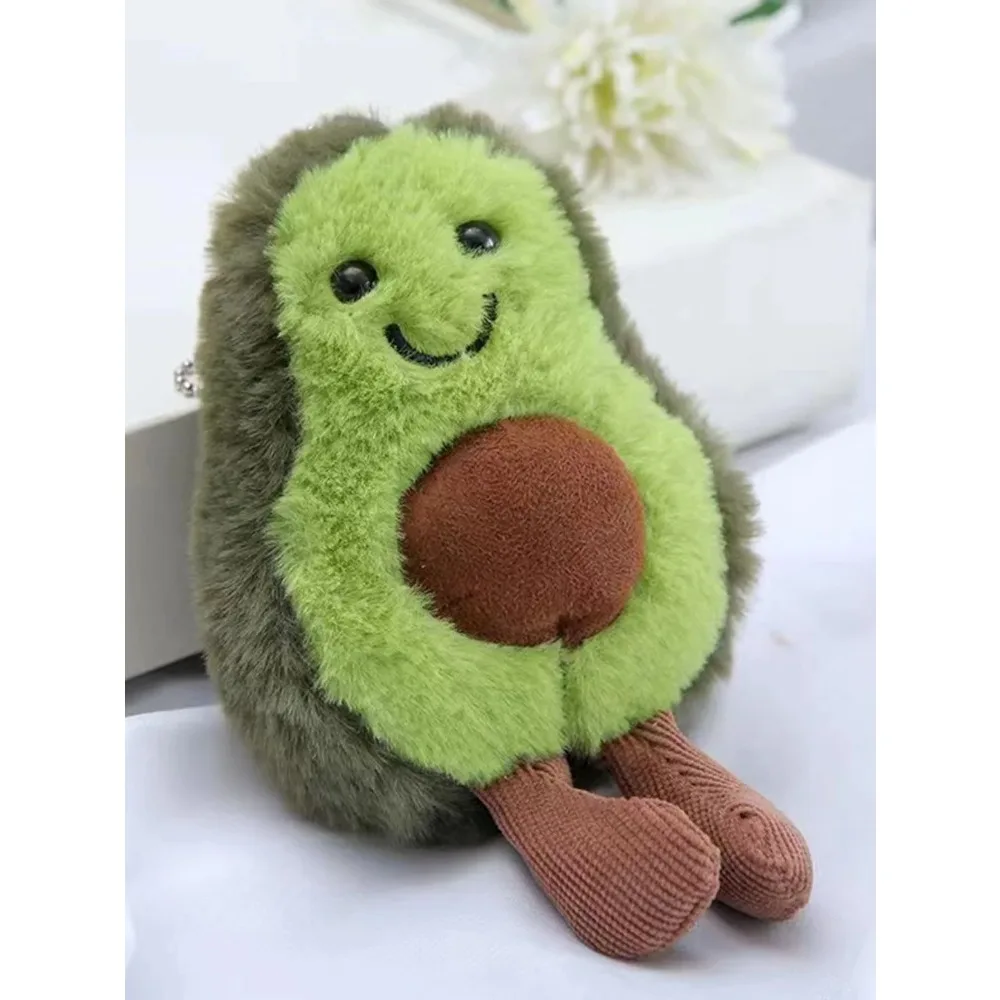 Brinquedo de pelúcia para pets, companhia diária de cães e gatos, mochila de abacate fofa, corrente suspensa