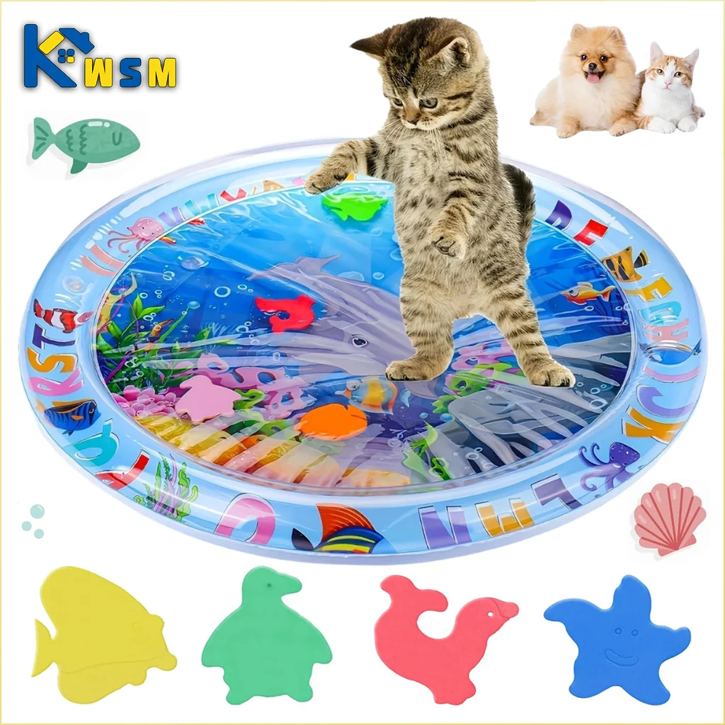 Tapete Sensorial com Água para Gatos – Tapete Refrescante Interativo para Pets