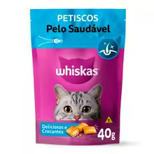 Caixa com 12 unidades de Whiskas Temptations para Gatos Adultos Saudáveis, 40g cada.