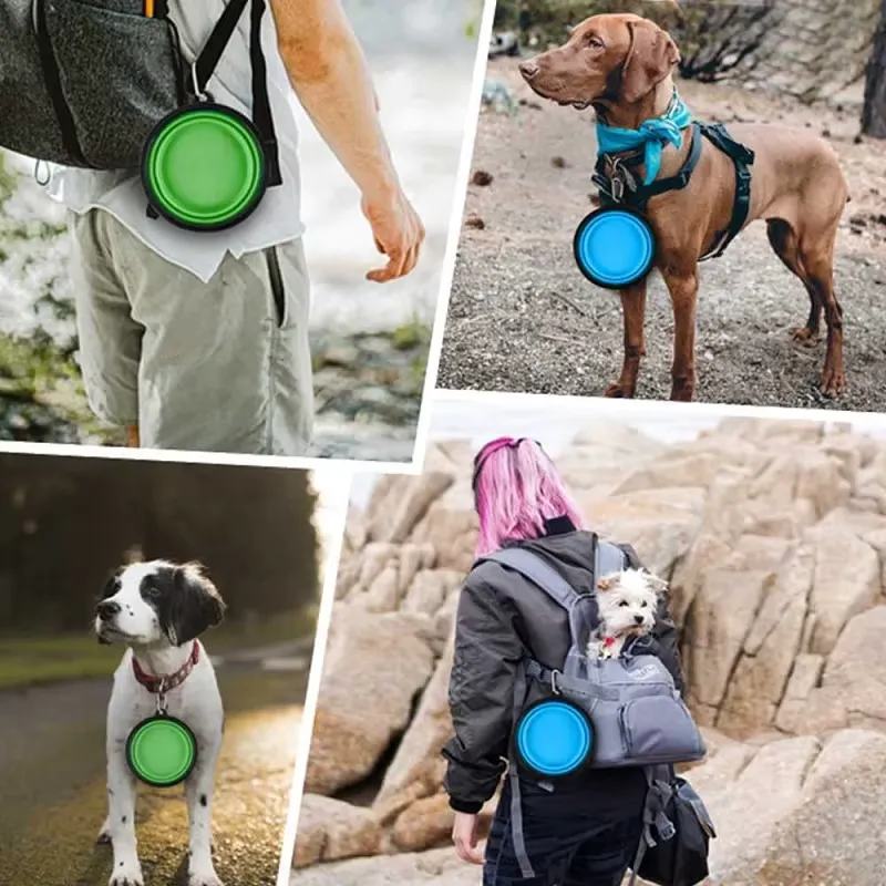 Tigela Dobrável de Silicone para Cães e Gatos – Portátil para Água e Ração