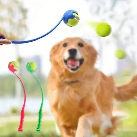 Lançador de Bola para Cães com Bola de Tênis – Brinquedo Interativo para Pets